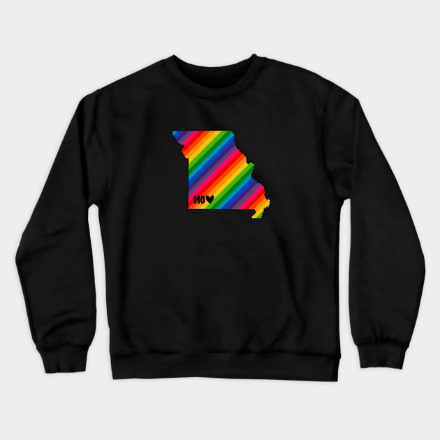 USA States: Missouri (rainbow) Crewneck Sweatshirt by LetsOverThinkIt